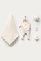 Double-Breasted Jacquard Knit 5-Piece Organic Hospital Discharge Set Cream 100% Cotton Newborn Baby Girl - 2
