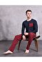 Damat Winter Pajama Set, Plaid, Long Sleeves, Pockets, Seasonal, 100% Cotton, Dowry, Bundle - 6