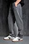 Men's Washed Regular Fit Tracksuit with Elastic Waist Dark Gray - 5