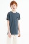 Forest Green Shoulder Print Detailed Standard Fit O Neck Boys T-Shirt - 11121 - 5