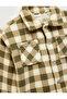 Buttoned Long Sleeve Plaid Fleece Shirt Jacket - 3