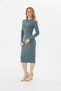 Women's Half-Neck Bodycon Long Sleeve Knitted Camisole Dress - Mint - 4