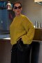 Green Crew Neck Knit Pattern Women's Knitwear Sweater Mg2601 - 6