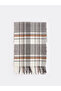 New Season Tassel Detailed Plaid Patterned Men's Scarf W35911Z8 - 5