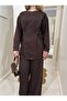 Women's Bitter Brown Modal Fabric Stone Double Set |   Hijab Suit |   Bol Kesim - 5