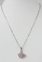 Women's Lilac Stone Swan Design Steel Necklace - 2