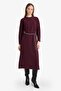 Regular Fit Crew Neck Long Sleeve Belted Maxi Dress G1885Ax25Wn - 3