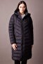 Water Repellent Inflatable Coat Parka Long Hooded Slim Fit Padded Zipper Pocketed