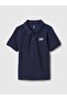 Baby Boy Navy Blue Logo Polo Neck T-Shirt