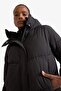Defactofit Water Repellent Coat Hooded Fleece Lined Zipper Waterproof A1553Ax23Wn - 5