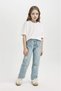 Girls' Straight Fit Ripped Detailed Straight Leg Pocket Jean Trousers D3370A824Wn - 3