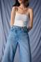 %100 Cotton Wide Leg High Waist Long Jeans F5523AX25AU - 3