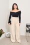 Palazzo Trousers with Cream Pockets - 2