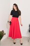 Red Flared Long Skirt - 2