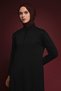 Knitted Patterned Zippered Stand Collar Knitwear Tunic - 3