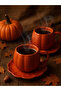 Handmade 6-Person Ceramic Pumpkin Tea Coffee Cup Set with Saucers Orange Mug 250 ml - 7