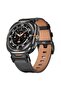 Genuine Leather Band for Samsung Galaxy Watch 7 Ultra 47mm Men Women- Black