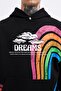 Men's Rainbow Printed Hoodie Black - 7