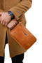 Genuine Leather Unisex Handbag |   Moon Bag 4381 - Tiguan Camel - 3