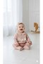 New Born Girl Long Sleeve Print Flower Pink Roba Fisto Jumpsuit Set - 2
