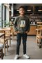 Boy's Cotton Clear My Mind Written Batik Patterned Sweatshirt - 3