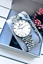 Rhinestone Cutting Glass Waterproof Women Wristwatch Silver Color Steel Band Gift Bangle Dkby2038C4