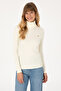 Women's Cream Turtleneck Sweatshirt 50313430-Vr256 - 3