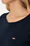 Women's Navy Blue Slim Crew Neck Basic Sweatshirt 50315419-Vr033 - 7