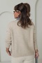 Beige Cardigan with Embroidered Jeans Detail on Pockets - 5
