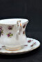 Sweet Violets Bone China Antique Double Size Porcelain Coffee Cup and Saucer 2 Pieces 120 ml - 2