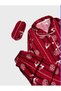 Mother Daughter Cotton Suede Fabric Red Deer Snowflake Pattern Shirt Collar Winter Pajamas Set - 2