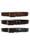 100% Genuine Leather, Legendary Smoked Wide Tongue; Black, Tosado, Dark Brown Set of 3 Belt 4 Cm=3xfume - 8
