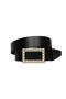 100% Genuine Leather, Black Women's Jeans with Gold Buckle, Sports Belt 4 Cm=an-byn-61 - 6