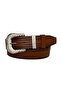 100% Genuine Leather, Silver Jewelled Buckle, Metal Jewelled Bridge Brown Women's Jeans Belt 4 Cm=an-byn-66