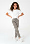 Girls' Print Cotton Pants with Cuffed Legs / Comfortable and Modern Fit