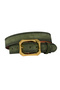 100% Genuine Leather, 4 cm Suede Light Green Women's Belt with Gold Buckle; Jeans, Sports Belt=Suede.08.Light.Green - 3