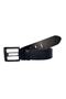100% Genuine Leather Set of 2 Wide Tongue Black, Navy Blue 4.5 cm Jeans, Sports Belt, Old Black Buckle - 3