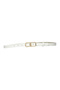 100% Genuine Leather, Thin 2 cm Milk White Women's Belt with Gold Color Buckle; Dress, Trouser Belt_Glasses - 3