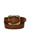100% Genuine Leather, Brown Women's Jeans Belt with Gold Buckle 4 Cm=tyc00419802436
