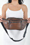 Unisex Brown Multi-Pocket Genuine Leather Freebag Waist Bag - 4