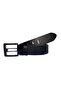 100% Genuine Leather 3-Piece Wide Tongue Set Black, Navy Blue, Brown 4.5 cm Jeans, Sports Belt, Old Black Buckle - 3