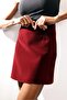 Burgundy Velvet Mini Skirt - 6