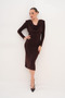 Drapeli Degaje Collar Long Sleeve Midi Dress |   Evening Dress, Cocktail, Graduation, Invitation - 2