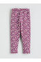 Two Mt Shop Quality Lcw Kids Plum Camisole Floral Tight & Slim Elastic Waist Girls' Leggings - 2