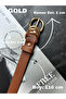 2-Pack Merge Multi-Ring Patterned Women's Gold Buckle Belt Coat Belt Dress Belt Trouser Belt - 4