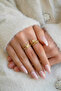 Set of 2 Modern Heart and Solitaire Detailed Form Vip Gold Rings - 3