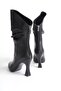 Women's Heeled Pointed Toe Gusseted Back Zipper Goblet Heel Boots Sara Black - 6