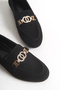 Andra Women's Buckled Round Toe Daily Ballerinas Black - 4