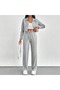 Women's Clothing, Gray Woven Set, Bottom Top Set