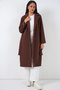 9118 Double Breasted Collar Stamp Coat - Brown - 2